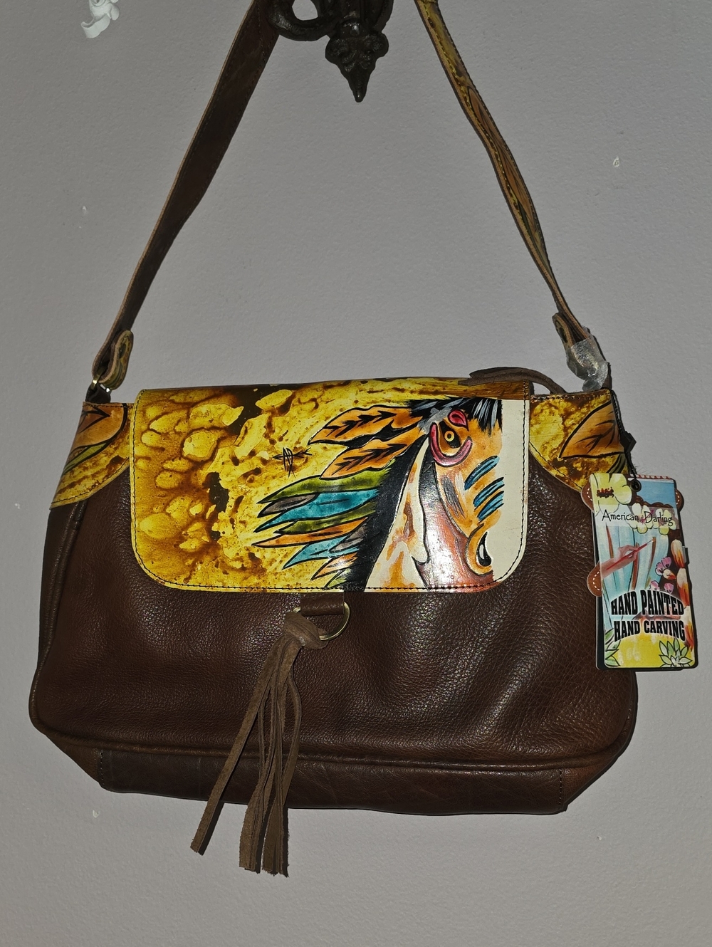 American DARLING CC WESTERN Hand-Painted Brown Leather unique NEW Conceal Carry